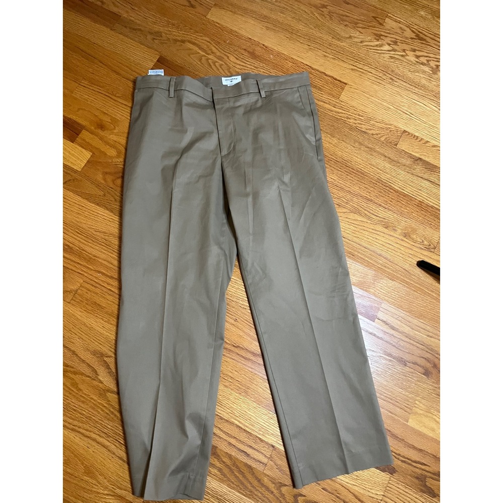 Dockers Mens Straight Fit Khaki Chino Pants Tan 36x29 Flat Front Stretch Cotton